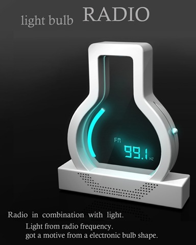 Design radio bolam temperatur nuansa cahaya